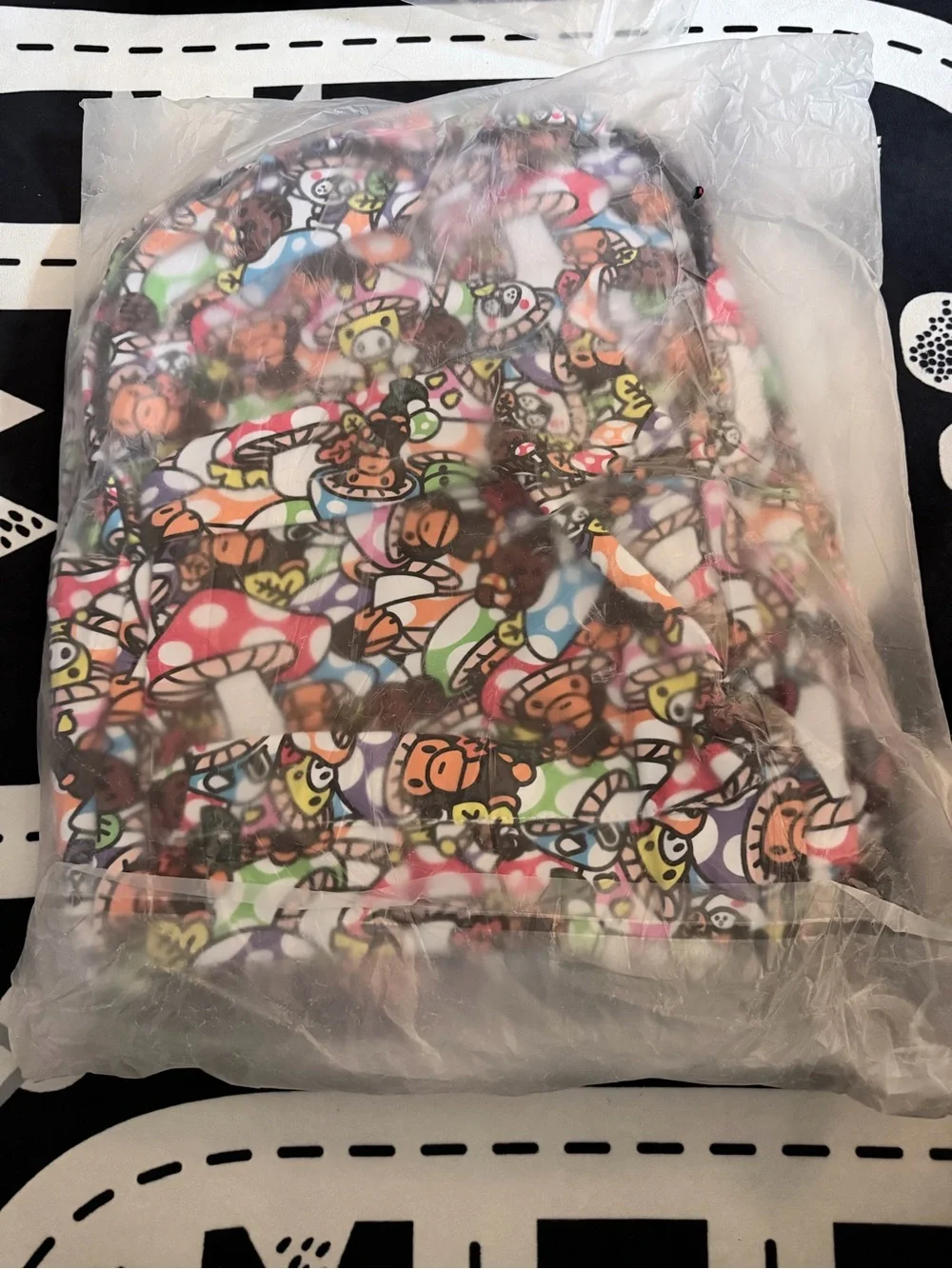 BAPE Backpack 14” Baby Milo Mushroom Print School Travel Bag Multicolor